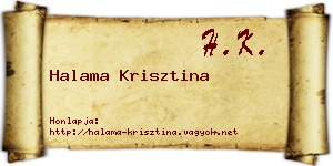 Halama Krisztina névjegykártya